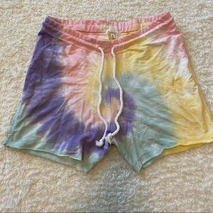 Tie dye cotton/polyester sleep shorts